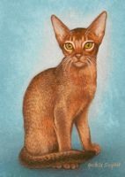Commissioned miniature painting of cat