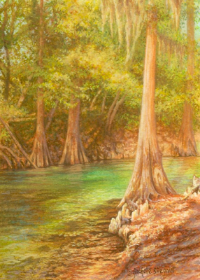 miniature painting of the Suwannee River by Rachelle Siegrist