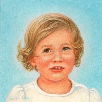 Commissioned portrait miniature of a little girl
