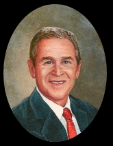 miniature painting of President George W. Bush