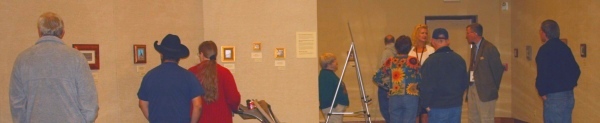 Wes and Rachelle discuss their miniature paintings and answer questions at their World of Nature in Miniature exhibition