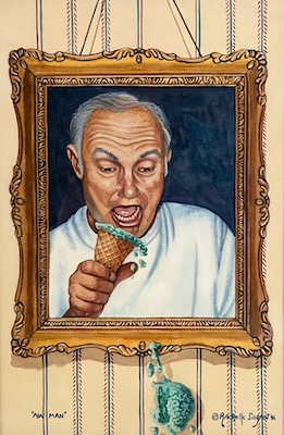 painting of a man eating ice cream by Rachelle Siegrist