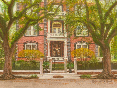 painting of the Calhoun Mansion by Rachelle Siegrist