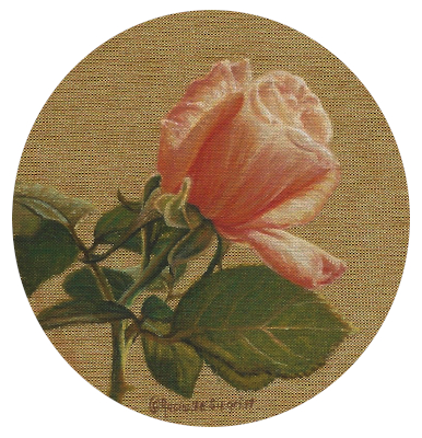 Miniature Painting of a rose by Rachelle Siegrist