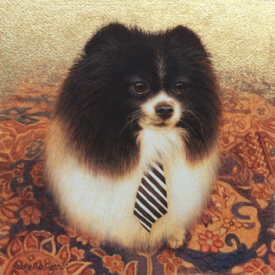 Pomeranian Dog Painting by Rachelle Siegrist