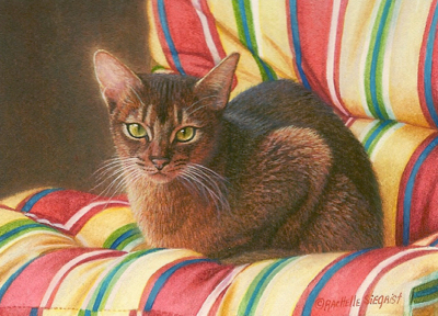 Commissioned Abyssinian Cat painting by Rachelle Siegrist
