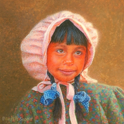 miniature painting of a little girl by Rachelle Siegrist