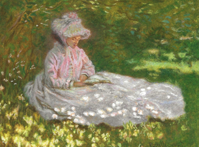 Miniature Painting of Monet's Springtime by Rachelle Siegrist