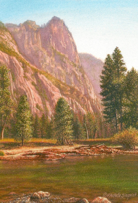 Miniature Yosemite Landscape Painting by Rachelle Siegrist