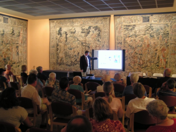 Wes Siegrist lectures on the history of miniature art at the R.W. Norton Art Gallery